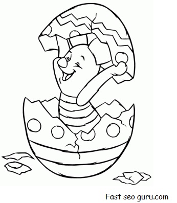 Print out Piglet Hatching from Easter Egg Coloring Pages